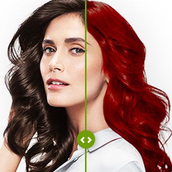 Garnier Virtual Try On | Woman comparing before/after with her selected hair color